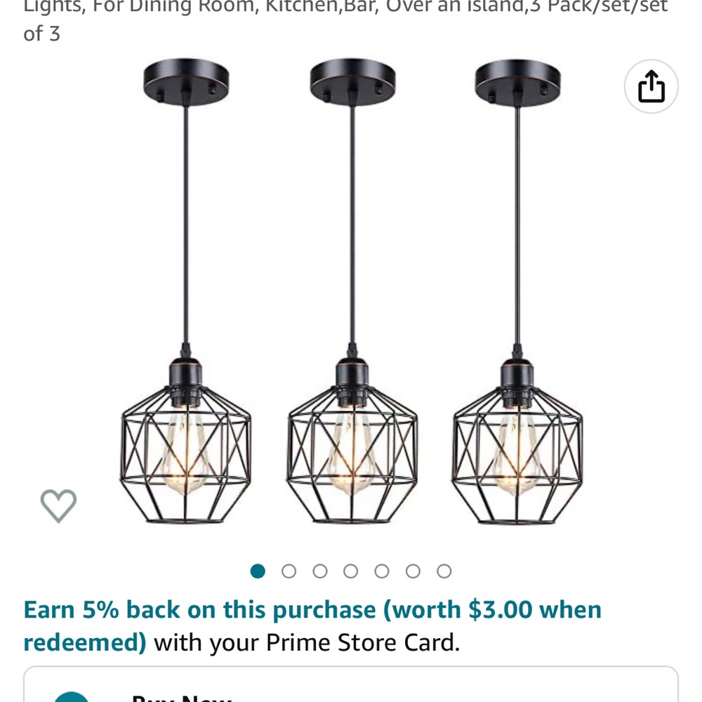 Pendant lights set of 3 NIB